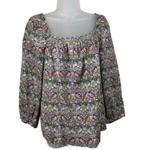 Liberty for J. Crew Strawberry Thief Penny Top Size 10